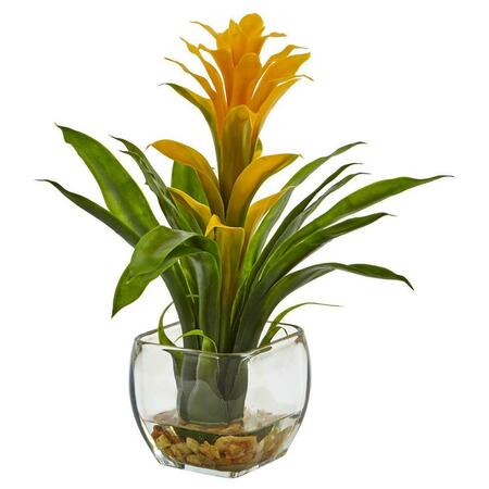 NEARLY NATURAL Bromeliad with Vase Arrangement 6897-YL